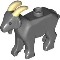 Animal, Goat with Tan Horns Print / Dark Bluish Gray
