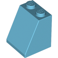 Lego Brick Sloped 65° 2 x 2 x 2 with Bottom Tube / Medium Azure