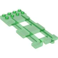 Duplo Train Track End with 2 x 4 Plate on One End / Trans-Green