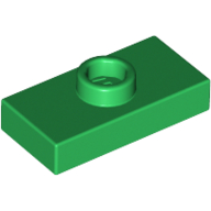 Lego Plate Special 1 x 2 with 1 Stud with Groove (Jumper) / Green