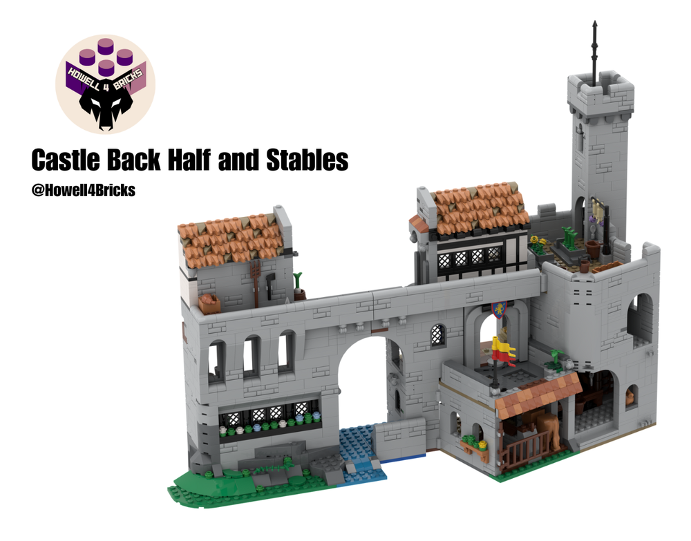 Lego Massive Castle - Castle Back Half and Stables