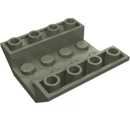 Brick Sloped Inverted 45° 4 x 4 Double with 4 x 2 Recessed / Dark Gray