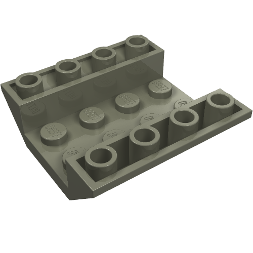 Lego Brick Sloped Inverted 45° 4 x 4 Double with 4 x 2 Recessed / Dark Gray