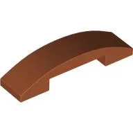 Brick Curved 4 x 1 Double, No Studs / Dark Orange