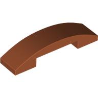 Lego Brick Curved 4 x 1 Double with No Studs / Dark Orange