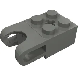 Technic Brick Special 2 x 2 with Ball Socket Wide and Axle Hole / Dark Bluish Gray