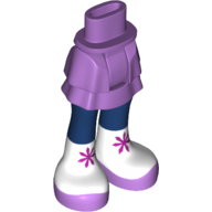 Lego Minidoll Hips and Layered Skirt with Dark Blue Legs, White Socks and Lavender Shoes Print / Medium Lavender