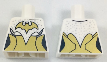 Lego Torso Batman Female Logo with Silver Dots and Gold Corset Pattern