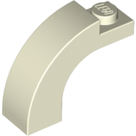 Lego Brick Arch 1 x 3 x 2 Curved Top / Glow in Dark White