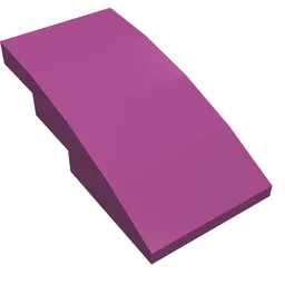 Brick Curved 4 x 2 No Studs / Magenta