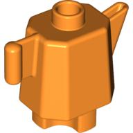 Lego Duplo Teapot / Coffeepot, Indented Base / Orange