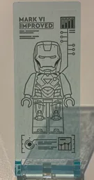 Flag 7 x 3 with Bar Handle with Digital Display Screen with Dark Bluish Gray Iron Man Suit Design and 'MARK VI IMPROVED' Pattern (Sticker) - Set 76315
