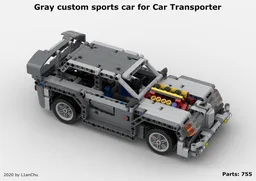 Gray custom sports car for Car Transporter