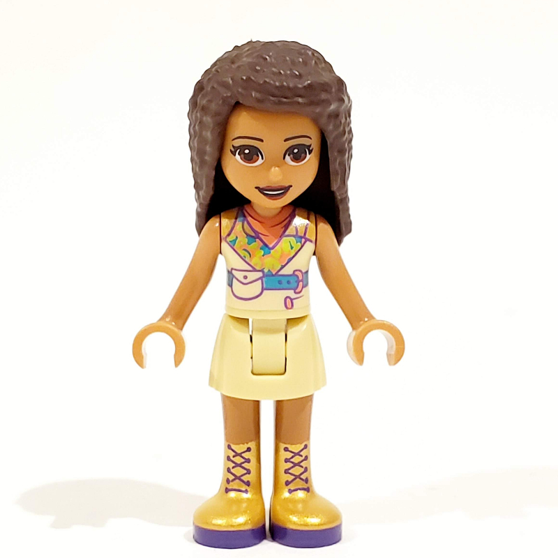 Lego Andrea - Tan Jacket, Tan Skirt, Dark Brown Hair
