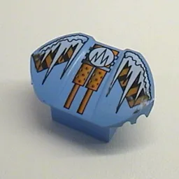 Brick Curved 2 x 2 x 1 with Wings and Chill Print / Medium Blue