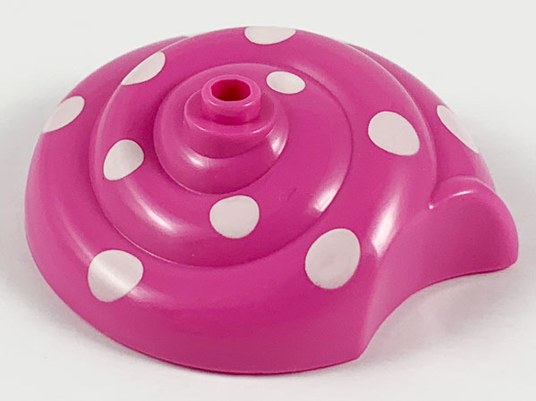 Lego Belville, Insect Body Part, Snail Shell with White Spots Print / Dark Pink