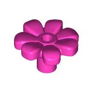 Plant, Flower, Minifig Accessory with 7 Thick Petals and Pin, Center Ring / Dark Pink