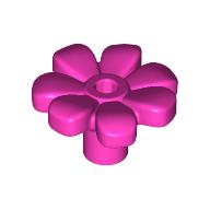 Lego Plant, Flower, Minifig Accessory with 7 Thick Petals and Pin, Center Ring / Dark Pink
