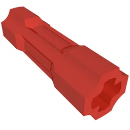 Technic Driving Ring Connector Smooth [2 rounded and 2 flat side walls] / Red