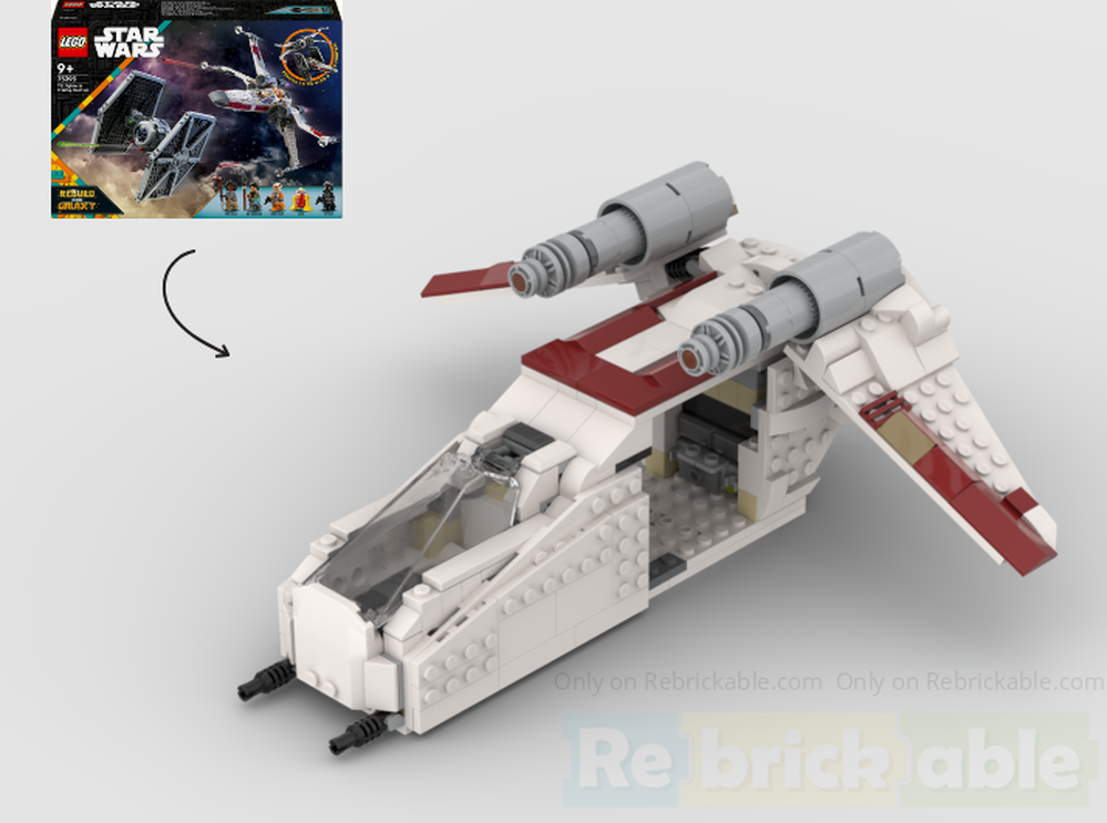 Lego 75393 Republic Gunship - Built using only the parts from the X Wing