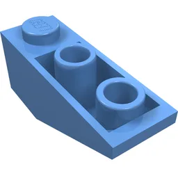 Brick Sloped Inverted 34° 3 x 1 without Internal Stopper / Medium Blue