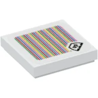 Tile 2 x 2 with Bone Goomba and Barcode Print (Sticker) / White
