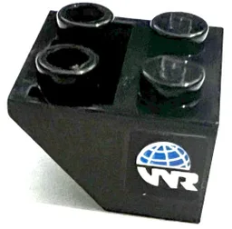 Slope, Inverted 45 2 x 2 Slope, Inverted 45 2 x 2 with World Racers Logo on Black Background Pattern Model Right Side (Sticker) - Set 8898