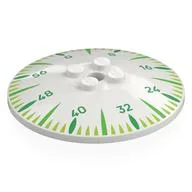 Dish 6 x 6 Inverted (Radar) with Clock-like Face, Green/Bright Green, Lime Markings, Green 0, 8, 16, 24, 32, 40, 48, 56 Print
