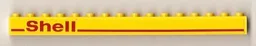 Brick 1 x 16 with Red Line and 'Shell' Left Pattern (Sticker) - Set 1256