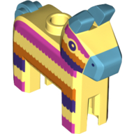 Lego Animal, Horse / Donkey with Pinata Print / Bright Light Yellow