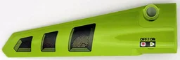 Technic, Panel Fairing # 6 Long Smooth, Side B with Black Air Vent Grilles and 'OFF/ON' Pattern (Sticker) – Set 42080