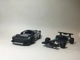 (76909) Ferrari spider with retro formula one with mercedes racing set