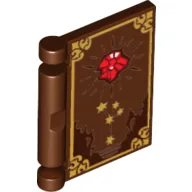 Book Cover with Gold Border and Red Crystal Print / Reddish Brown