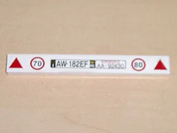 Tile 1 x 8 with 70 in Circle, 'AW-182EF AA-92430', 80 in Circle Pattern (Sticker) - Set 8654