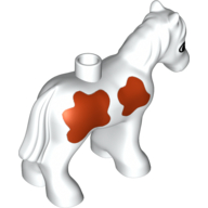 Lego Duplo Animal Horse/Foal with Large Brown Spots Print / White