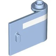Door 1 x 3 x 2 Right - Open Between Top and Bottom Hinge with White Line Print / Bright Light Blue