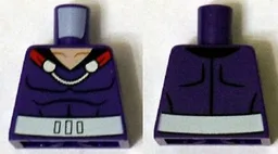 Torso Muscles Outline with Cape Clasps and White Sash Pattern / Dark Purple