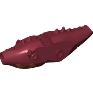 Creature Body Part, Dragon Torso with Spikes and Gold Ventral Scales Print / Dark Red