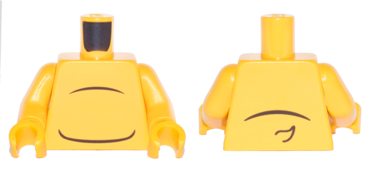 Lego Torso with Black Body Lines and Small Tail Pattern / Bright Light Orange Arms / Bright Light Orange Hands