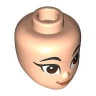 Minidoll Head, Thin Black Eyebrows, Eyeliner, Brown Eyes / Light Nougat