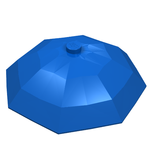Lego Equipment Umbrella Top with No Bottom Flaps, 6 x 6 with Top Stud / Blue