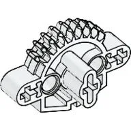 Large Figure Skeletal, Torso, Gear 9 Tooth with 3 Axle Holes and 2 Holes (Matoran) / White
