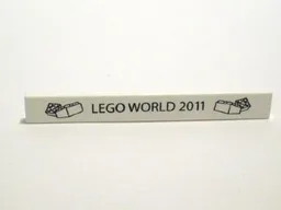 Tile 1 x 8 with 'LEGO WORLD 2011' and Bricks Pattern