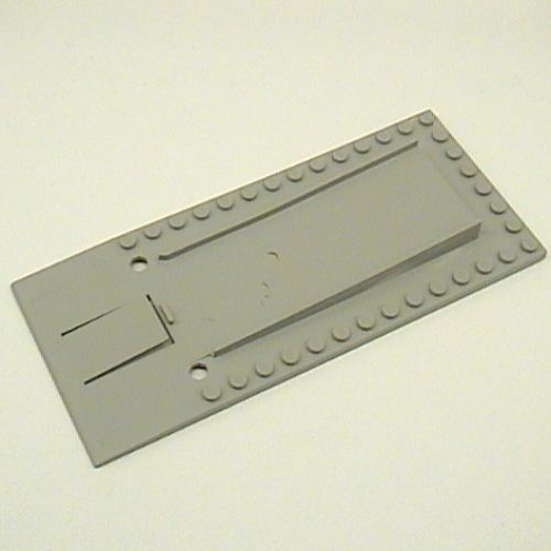 Lego Baseplate Raised 8 x 18 with Garage Floor Plate with Octagon Holes for Automatic Doors / Light Gray