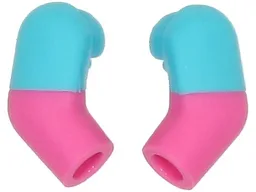 Arm, (Matching Left and Right) Pair with Molded Medium Azure Short Sleeves Pattern / Dark Pink