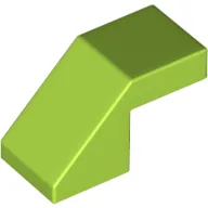 Brick Sloped 45° 2 x 1 with 2/3 Inverted Cutout and no stud / Lime