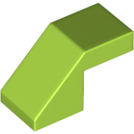 Lego Brick Sloped 45° 2 x 1 with 2/3 Inverted Cutout and no stud / Lime