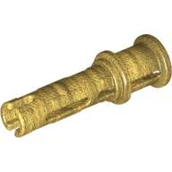 Technic Pin Long with Friction Ridges Lengthwise and Stop Bush [3 Lateral Holes, Big Pin Hole] / Pearl Gold