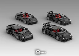Lamborghini Huracan 5in1 8stud wide Speed Champions - Black