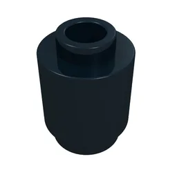Brick Round 1 x 1 Open Stud / Black
